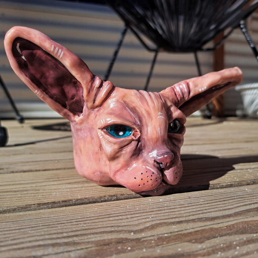 Minni handmade Sphynx cat flowerpot