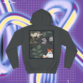 Cats unisex college hoodie 🐈‍ front & back print