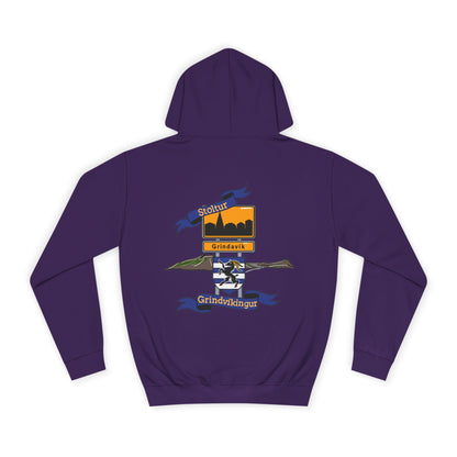 Stoltur Grindvíkingur Unisex College Hoodie- Back print