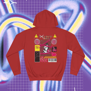 Graphic Unisex College Hoodie Red Back Part