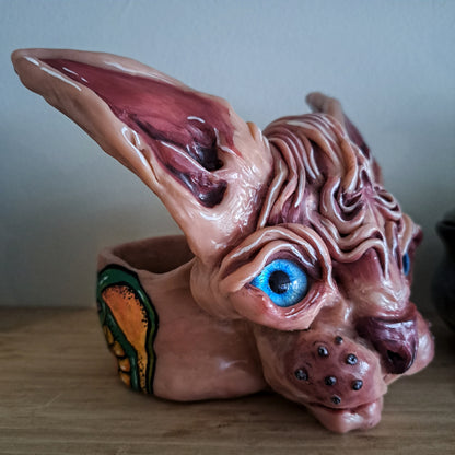 Handmade Sphynx cat flowerpot